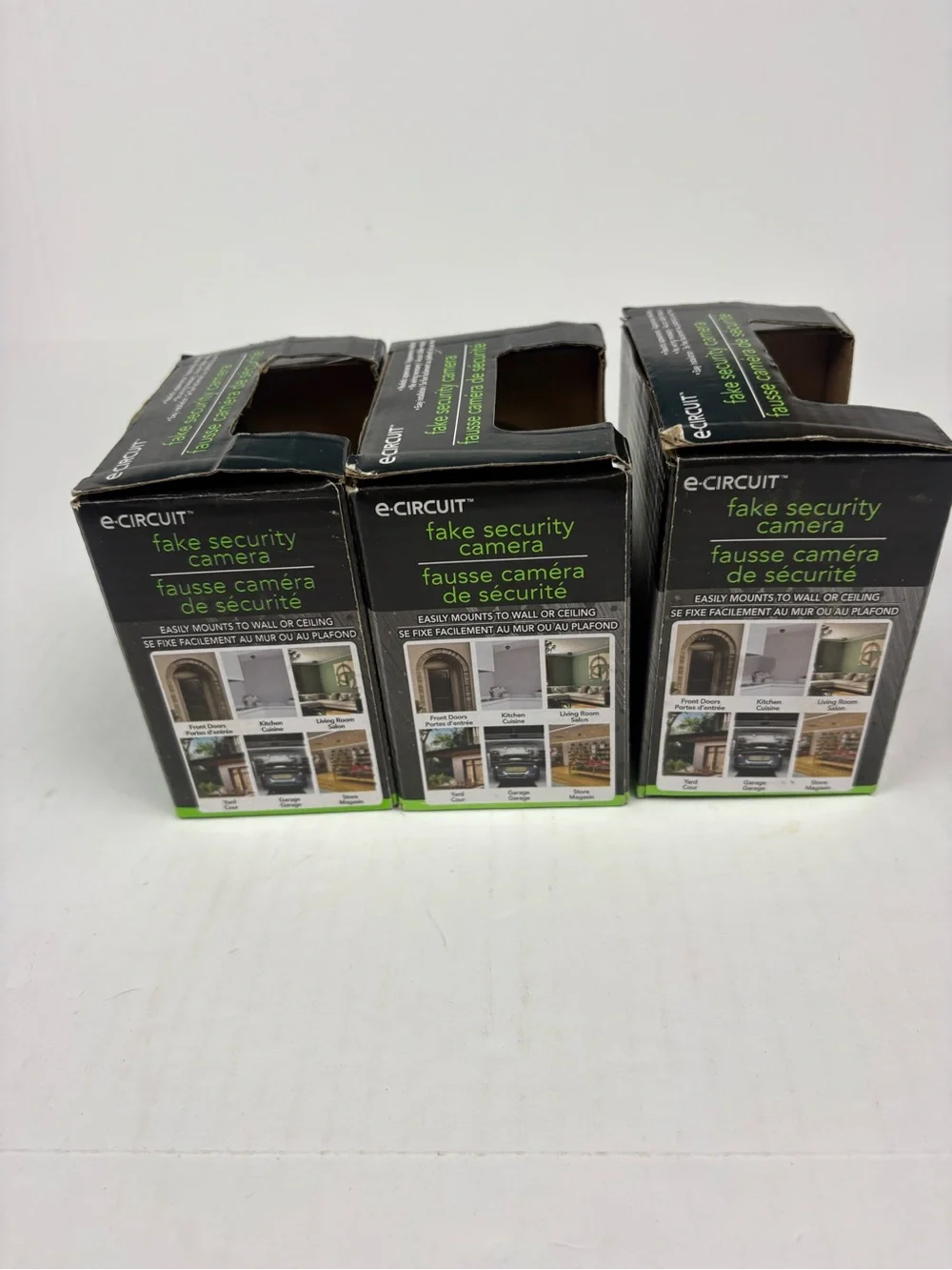 Fake Dummy Security Cameras Lot Of 3 E-Circuit Dome Shape Lighted Home Office